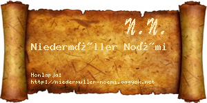 Niedermüller Noémi névjegykártya